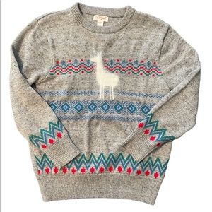 Llama 🦙 Sweater, gray, red, green, blue, white. Sz 6-7.